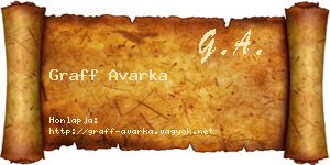 Graff Avarka névjegykártya